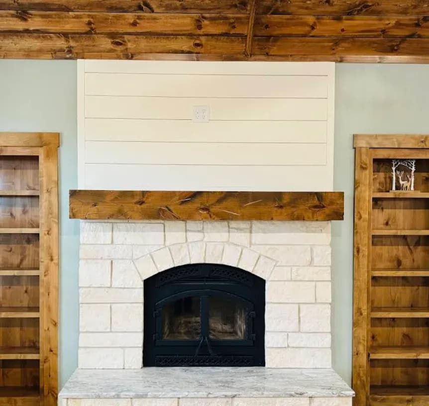 Finished fireplace surround